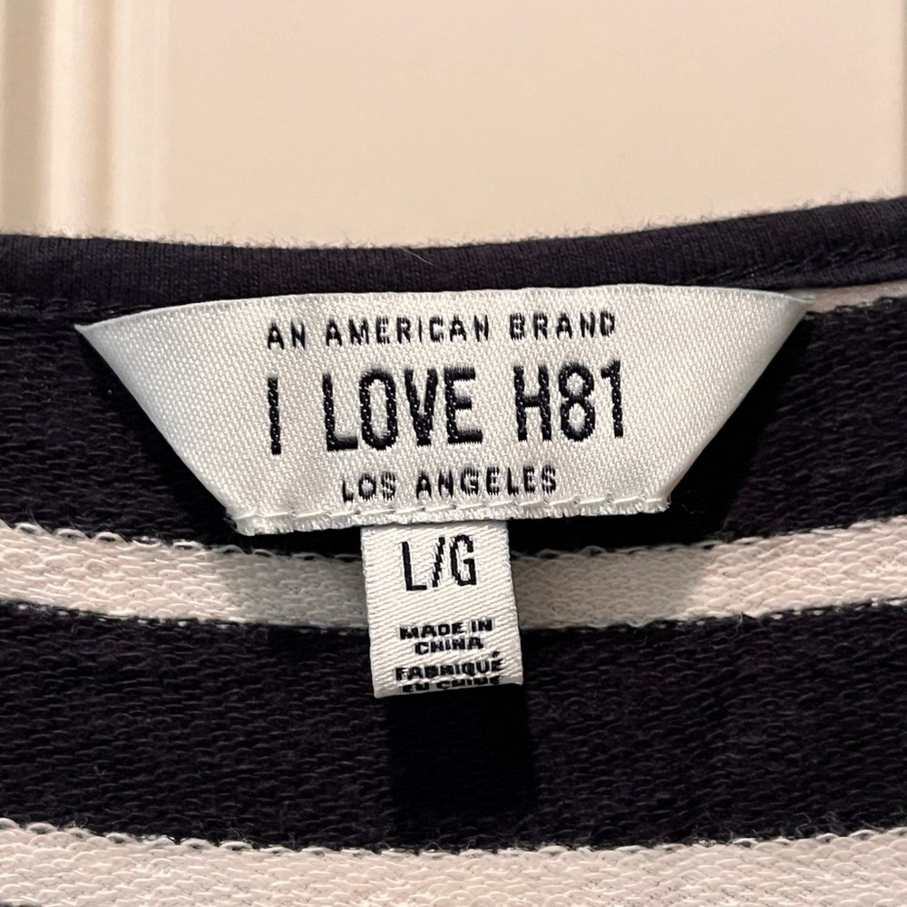 I LOVE H81 Ladies Dress Size L Black/White Summer Tank Trending Pockets Chic Fun - Picture 2 of 6